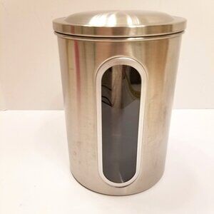 Room Essentials Large Stainless Steel Stackable Canister with Clear Window